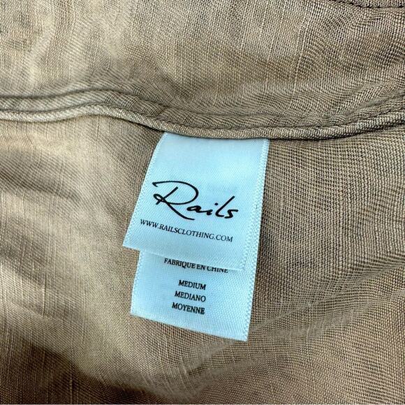 RAILS Tennessee Tawny Spots Brown Tan Linen Blend Cheetah Jacket Womens Size M - Picture 13 of 16